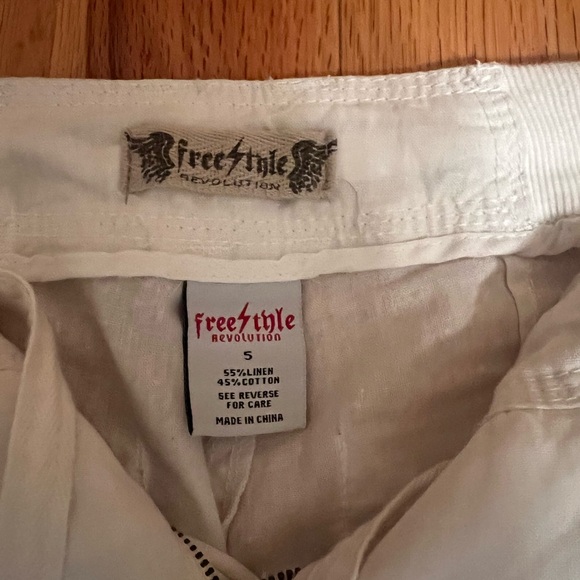 Revolution 55%linen 45% cotton white pants size 5 - Picture 4 of 7